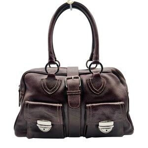 ISANTI BURGUNDY LEATHER BAG SATCHEL SHOULDER BAG GENUINE LEATHER  MADE IN ITALY